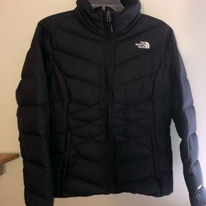 Womens black north face winter coat